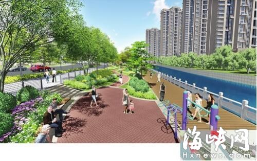 福州闽江大道旁废墟中建街心公园 预计8月前完工