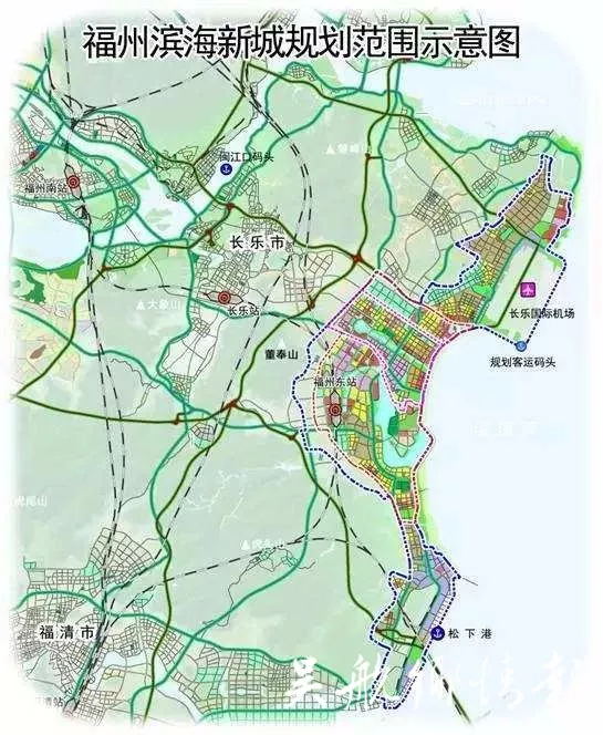 福州滨海新城规划范围示意图