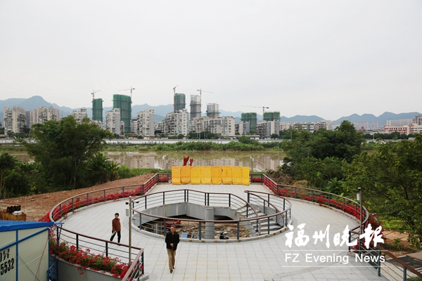 连江含光公园人行桥已经动建　将横跨敖江两岸