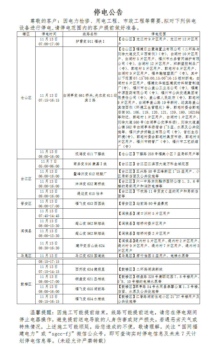 停水停电！涉及5区1县，你家有受影响吗？