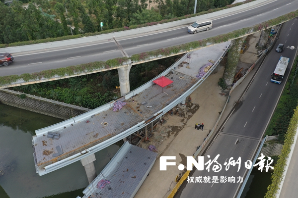 三环辅路跨福飞路高架桥春节前建成 工程量已过半