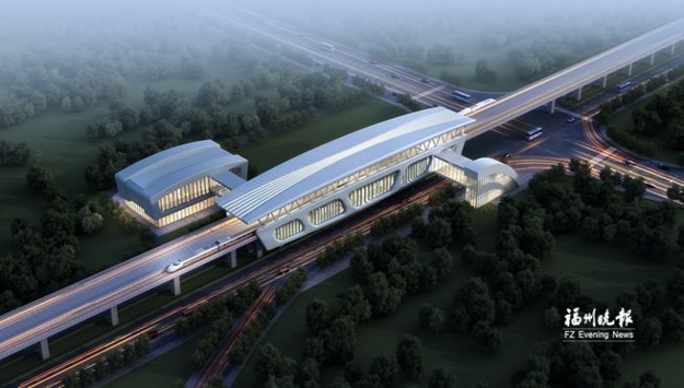  地铁首座高架站“鱼跃”造型曝光 为6号线长乐营前站