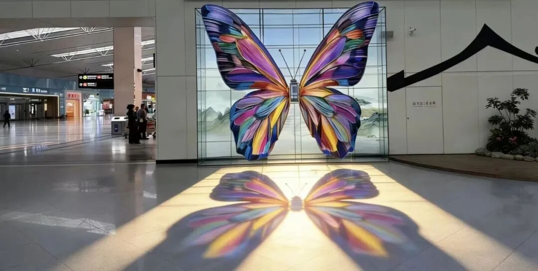 快来看巨型蝴蝶!福建非遗技艺点亮福州长乐国际机场 快来看巨型蝴蝶!福建非遗技艺点亮福州长乐国际机场