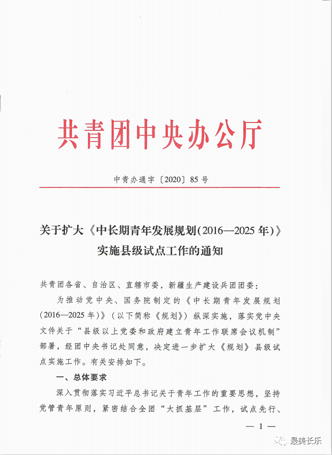 厉害！我区入选全国《中长期青年发展规划（2016-2025年）》实施试点