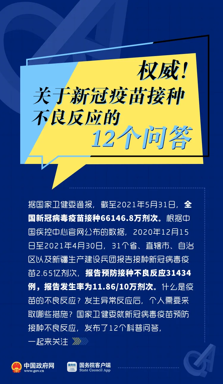 必看！关于新冠疫苗接种不良反应，12个权威解答