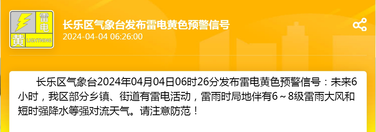 预警升级！今天出门的长乐人注意......